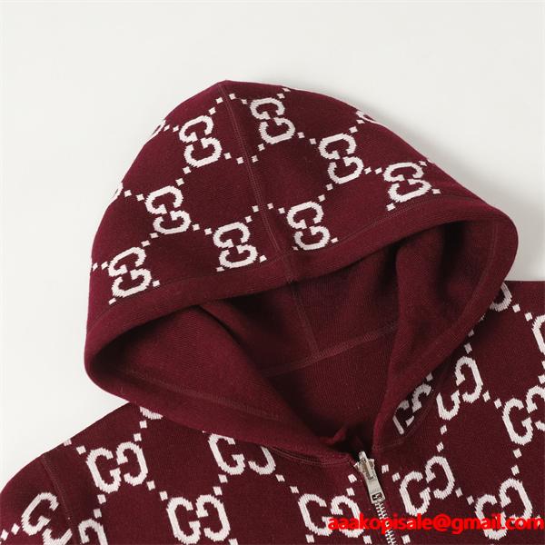 セリーヌ コピー 2026新作 GUCCI ボルドー ジップパーカー 注目 売れ筋 プレミアム