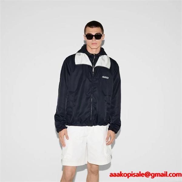 2026新作 GUCCI グッチ コピー ネイビー ジャケット おすすめ 本格派 モード系