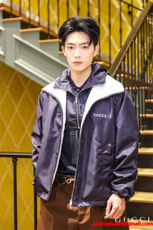 2026新作 GUCCI グッチ コピー ネイビー ジャケット おすすめ 本格派 モード系