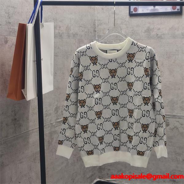 グッチ コピー 2026新作 GUCCI アイボリー ニット 新作 可愛い お洒落