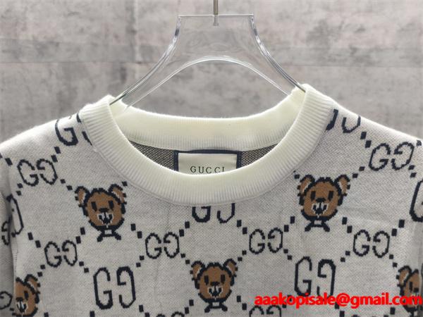 グッチ コピー 2026新作 GUCCI アイボリー ニット 新作 可愛い お洒落