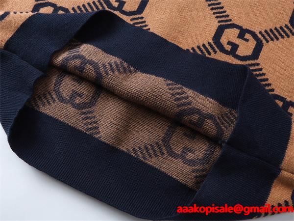 グッチ コピー 2026新作 GUCCI ブラウン ニット 注目 トレンド モード系