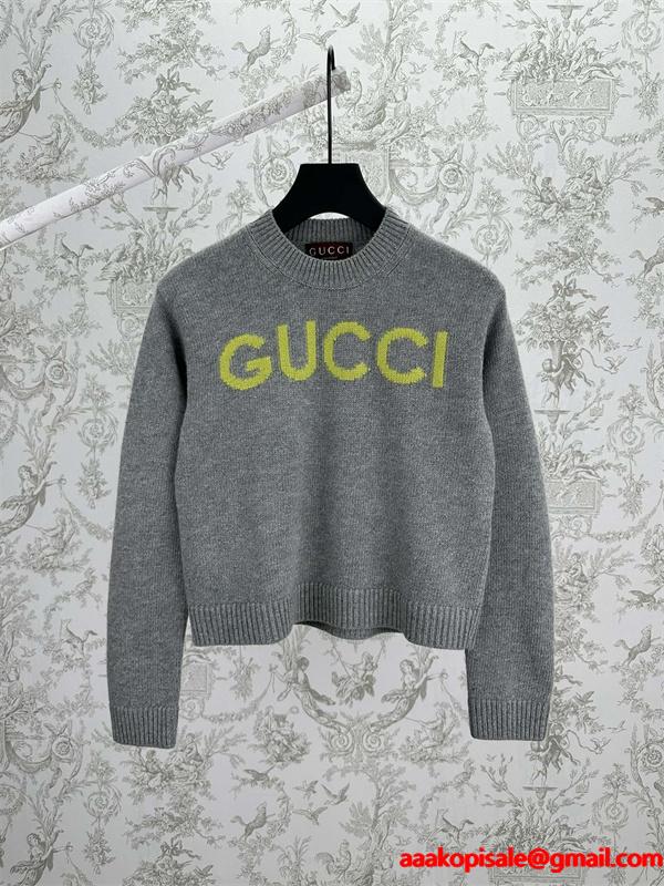 2026新作 GUCCI グリーン ロゴニット 希少 お洒落 個性派 グッチ コピー