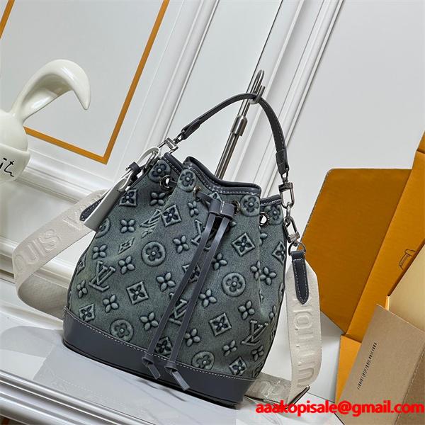 エンボス加工 LOUIS VUITTON ルイヴィトン コピー バケットバッグ グレーモノグラム トレンド