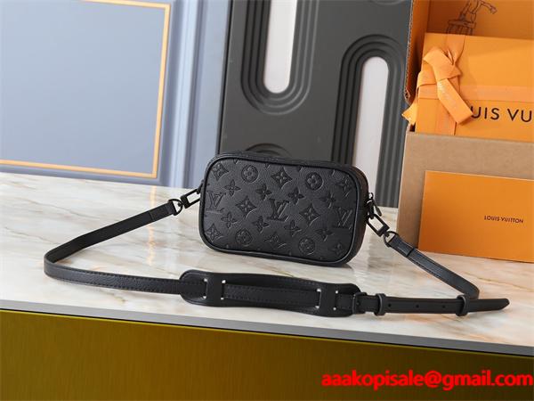  エンボス加工 ショルダーバッグ ブラック 軽量 コンパクト LOUIS VUITTON ルイヴィトン コピー