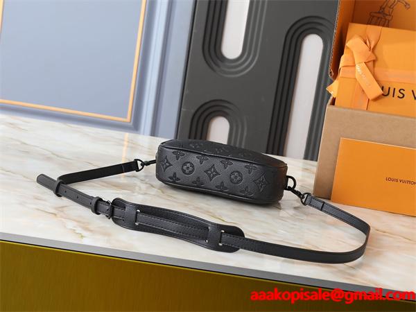  エンボス加工 ショルダーバッグ ブラック 軽量 コンパクト LOUIS VUITTON ルイヴィトン コピー