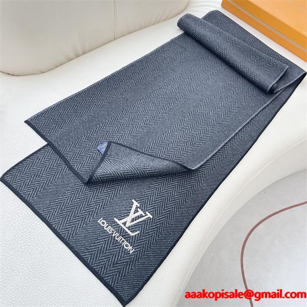 LOUIS VUITTON ルイヴィトン コピー 上質素材 ヘリンボーン柄 ストール 大人スタイル マフラー