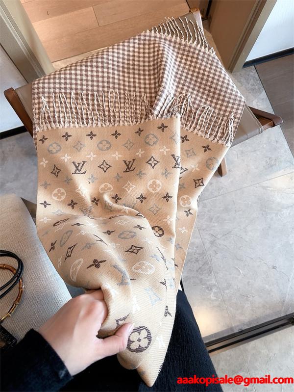 LOUIS VUITTON ルイヴィトン コピー 上品デザイン リバーシブル風 マフラー 大人スタイル