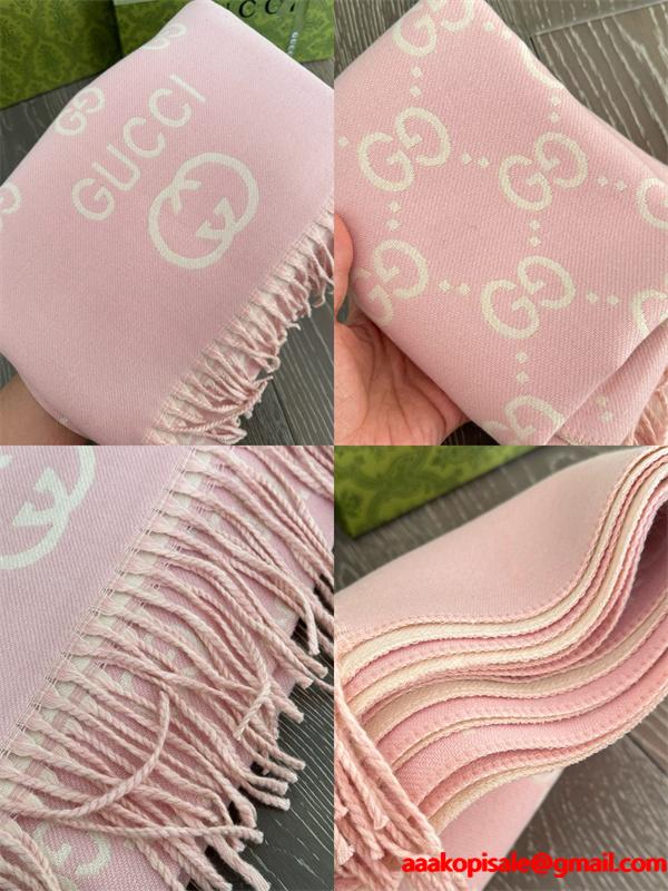  GUCCI グッチ コピー フェミニン ストール ピンク 肌触り良好 防寒