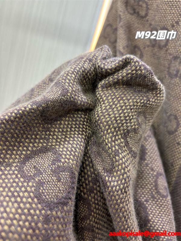 シンプル総柄 マフラー ネイビー フリンジ 定番 GUCCI グッチ コピー