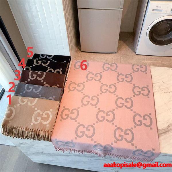 人気総柄 GUCCI グッチ コピー ストール ブラック系 大人モード ユニセックス