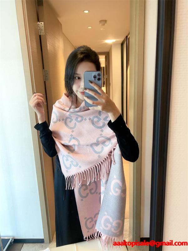 人気総柄 GUCCI グッチ コピー ストール ブラック系 大人モード ユニセックス