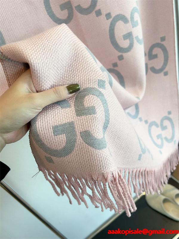 人気総柄 GUCCI グッチ コピー ストール ブラック系 大人モード ユニセックス