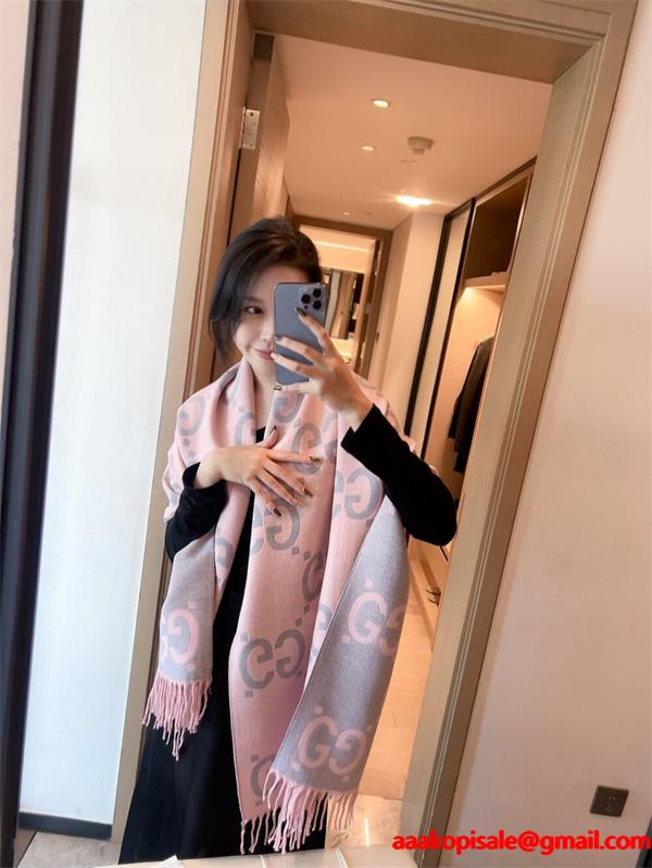 人気総柄 GUCCI グッチ コピー ストール ブラック系 大人モード ユニセックス