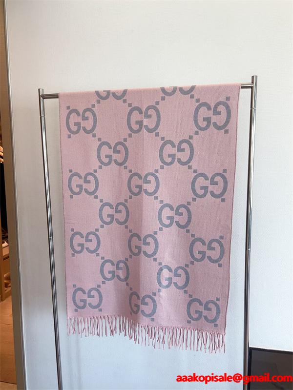 人気総柄 GUCCI グッチ コピー ストール ブラック系 大人モード ユニセックス