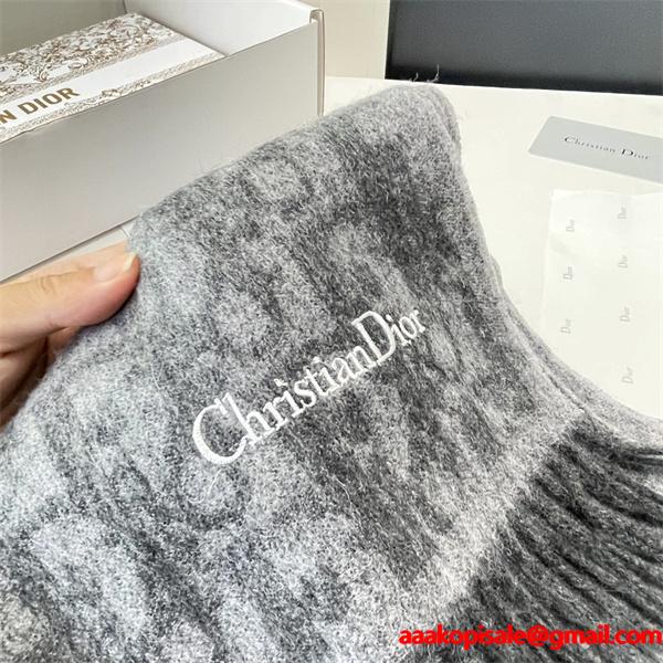 上品モノトーン ストール グレーカラー 冬コーデ向け DIOR ディオール コピー