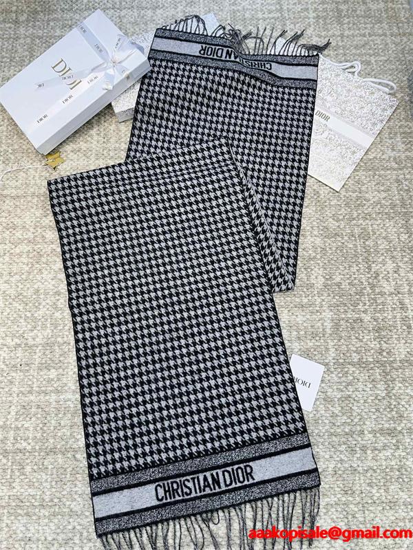 DIOR ディオール コピー クラシック千鳥格子 ストール モノトーン 上品