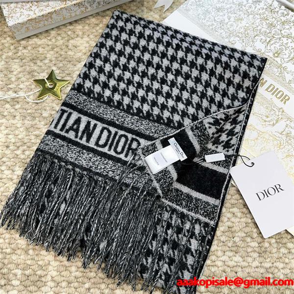 DIOR ディオール コピー クラシック千鳥格子 ストール モノトーン 上品