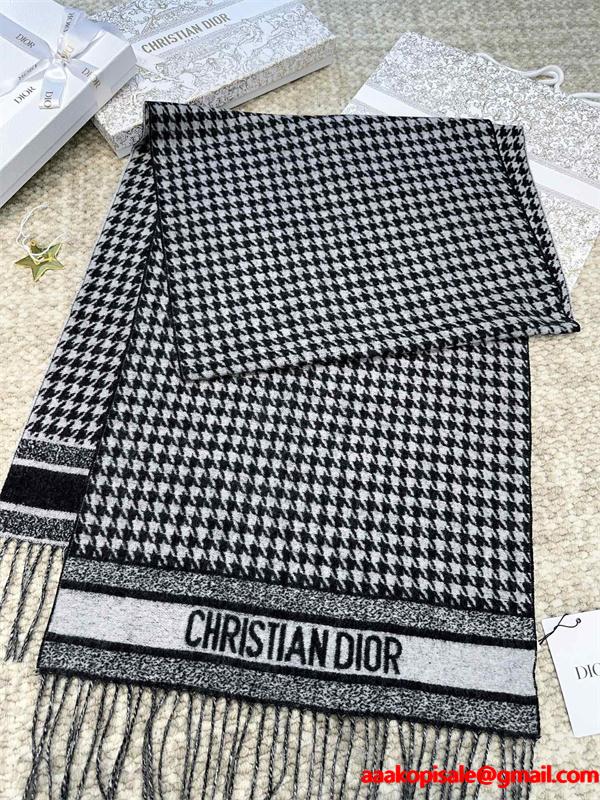 DIOR ディオール コピー クラシック千鳥格子 ストール モノトーン 上品