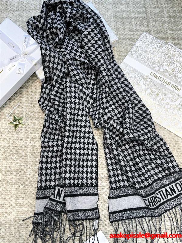 DIOR ディオール コピー クラシック千鳥格子 ストール モノトーン 上品