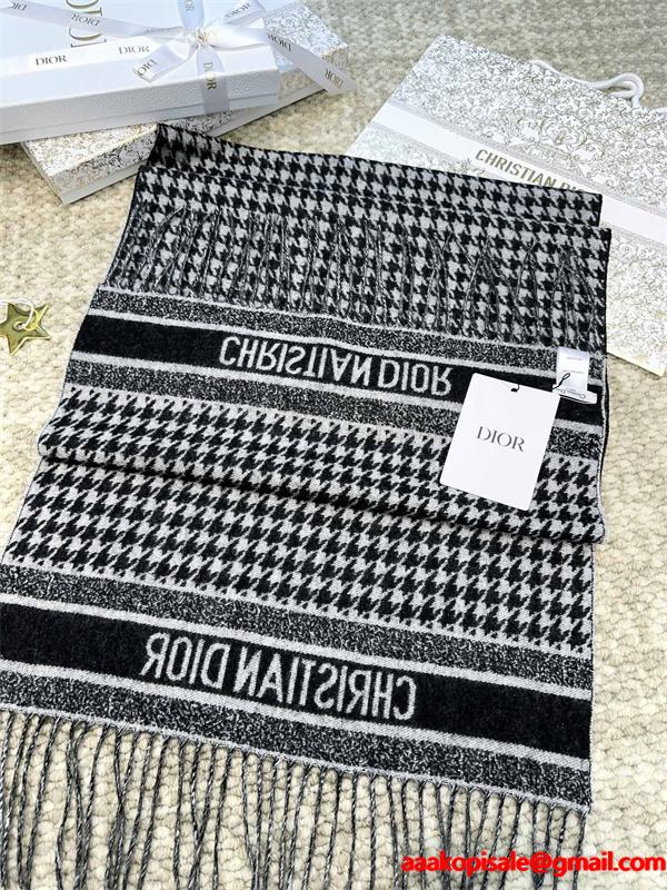 DIOR ディオール コピー クラシック千鳥格子 ストール モノトーン 上品