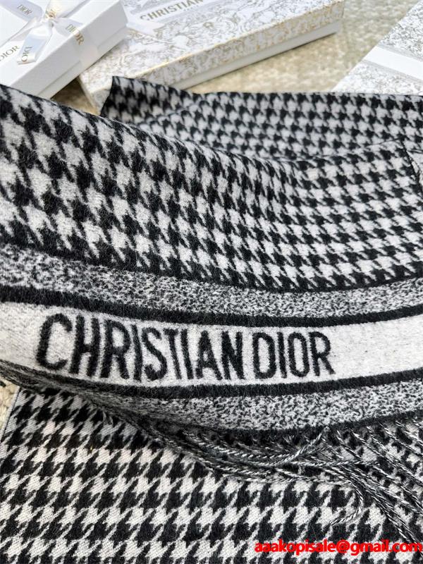 DIOR ディオール コピー クラシック千鳥格子 ストール モノトーン 上品