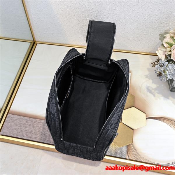 実用性抜群 ボックスポーチ ダブルファスナー 小物収納 DIOR ディオール コピー