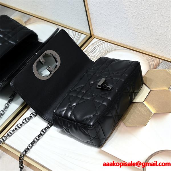 人気 キルティング ショルダーバッグ ブラック 定番 DIOR ディオール コピー