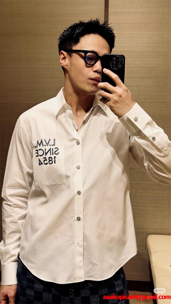 LOUIS VUITTON　SS26 春夏 1854刺繍ロゴ長袖シャツルイヴィトンシャツコピートレンド新作