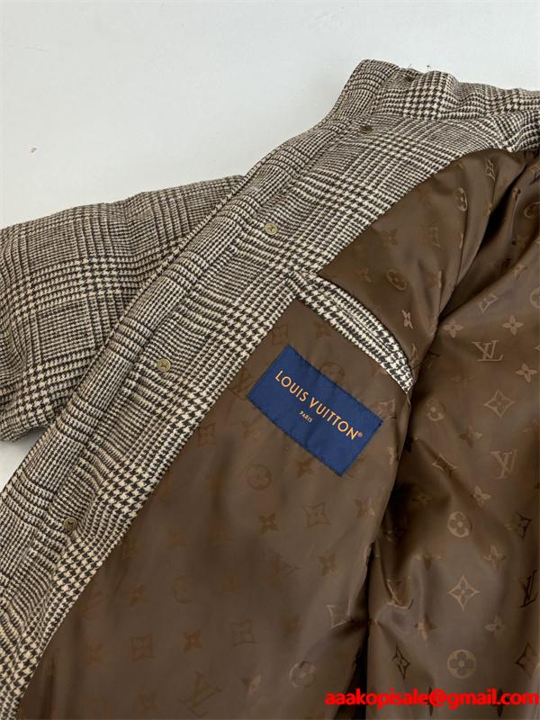 LV 新作 ルイヴィトン綿ジャケットスーパーコピー26SS  防寒性抜群ツイードチェックのスタンドカラー