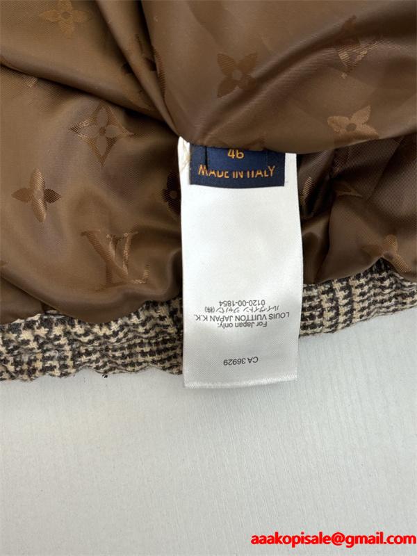 LV 新作 ルイヴィトン綿ジャケットスーパーコピー26SS  防寒性抜群ツイードチェックのスタンドカラー