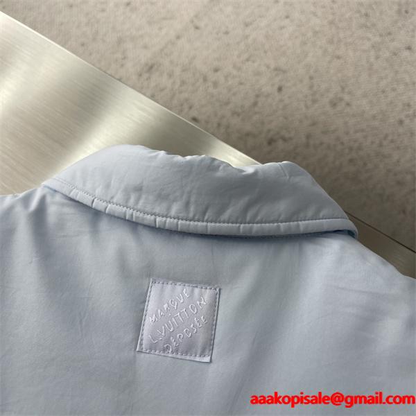 LV Stripe ☆リバーシブル☆ルイヴィトンシャツジャケット コピー軽量なパッド入りコットン快適な着心地