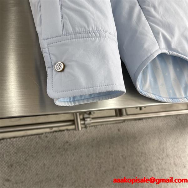 LV Stripe ☆リバーシブル☆ルイヴィトンシャツジャケット コピー軽量なパッド入りコットン快適な着心地