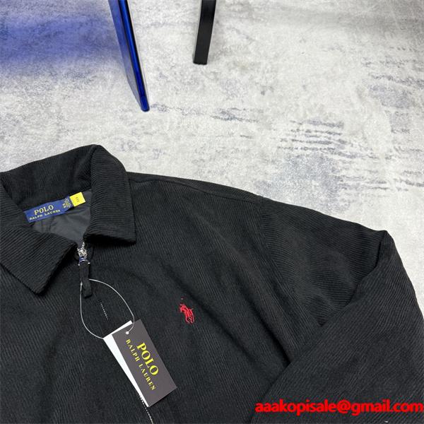 Polo Ralph Lauren ポロ ラルフローレン コピー 2026新作 ストリート 刺繍 ブラック ジップアップ ブルゾン 