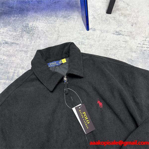Polo Ralph Lauren ポロ ラルフローレン コピー 2026新作 ストリート 刺繍 ブラック ジップアップ ブルゾン 