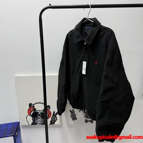 Polo Ralph Lauren ポロ ラルフローレン コピー 2026新作 ストリート 刺繍 ブラック ジップアップ ブルゾン 
