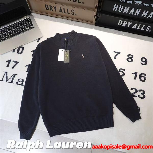 今季注目 上質感漂う 刺繍 ハーフジップ Polo Ralph Lauren ポロ ラルフローレン コピー ニット 大人