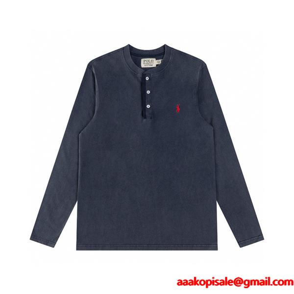 Polo Ralph Lauren ポロ ラルフローレン コピー 入手困難 プレミアム ヘンリーネック ロングTシャツ 大人リラックス