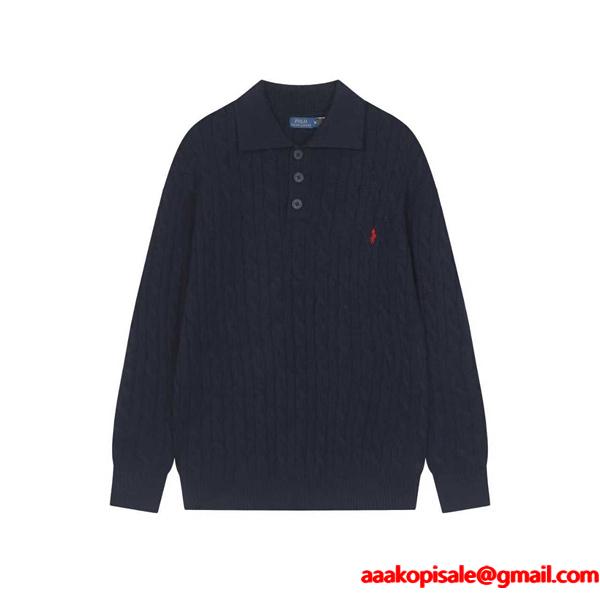 Polo Ralph Lauren ポロ ラルフローレン コピー ニット ポロシャツ メンズ 長袖 セーター 秋冬 シンプル