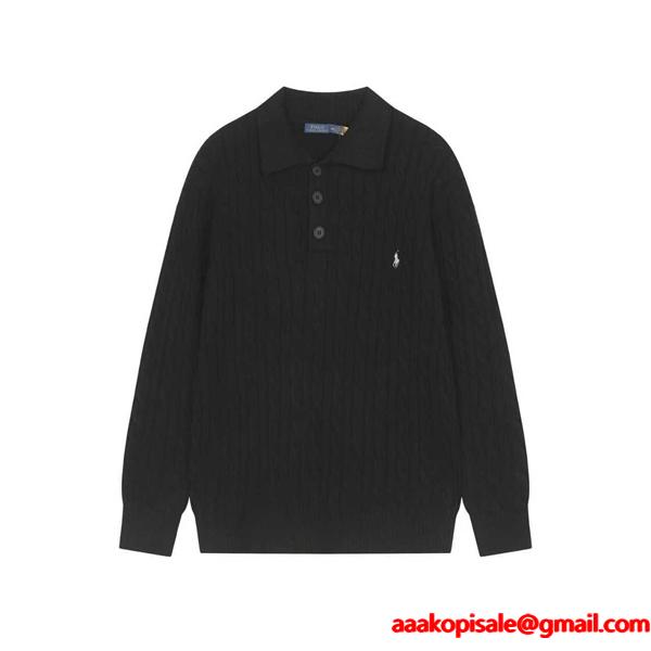Polo Ralph Lauren ポロ ラルフローレン コピー ニット ポロシャツ メンズ 長袖 セーター 秋冬 シンプル
