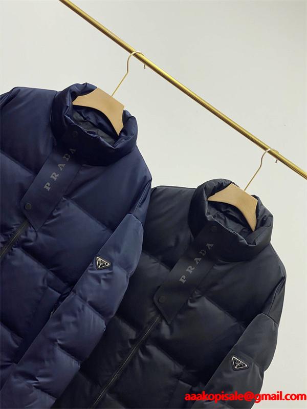 新作 ダウンジャケット ホワイト プレミアム モード系 PRADA プラダ スーパーコピー