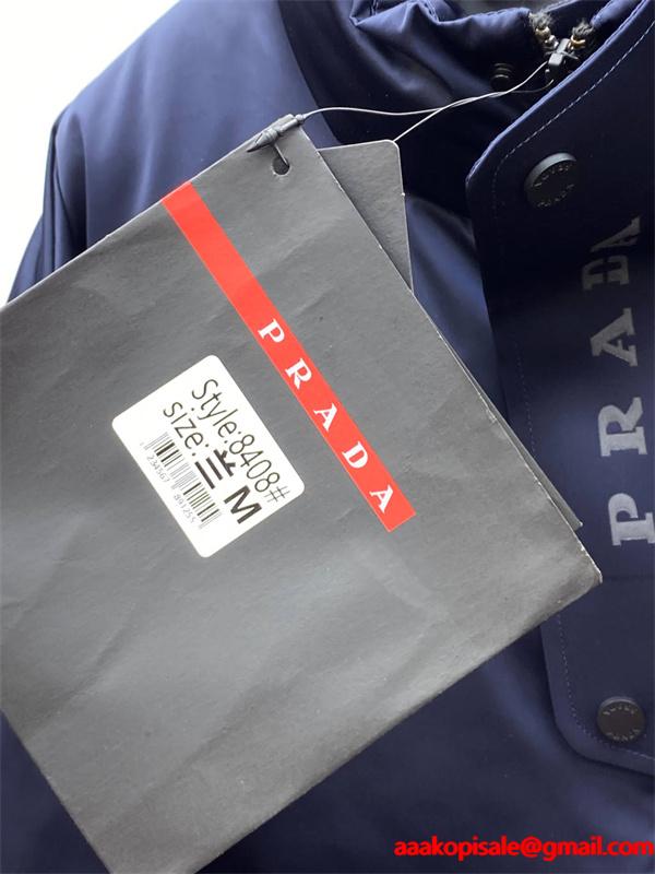 新作 ダウンジャケット ホワイト プレミアム モード系 PRADA プラダ スーパーコピー