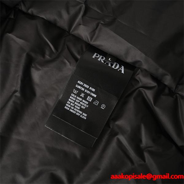  中綿ジャケット ブラック 便利 実用性抜群 おすすめ PRADA プラダ コピー