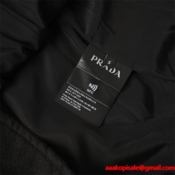 シャツジャケット ブラック 定番 上质 实用性抜群 PRADA プラダ スーパーコピー