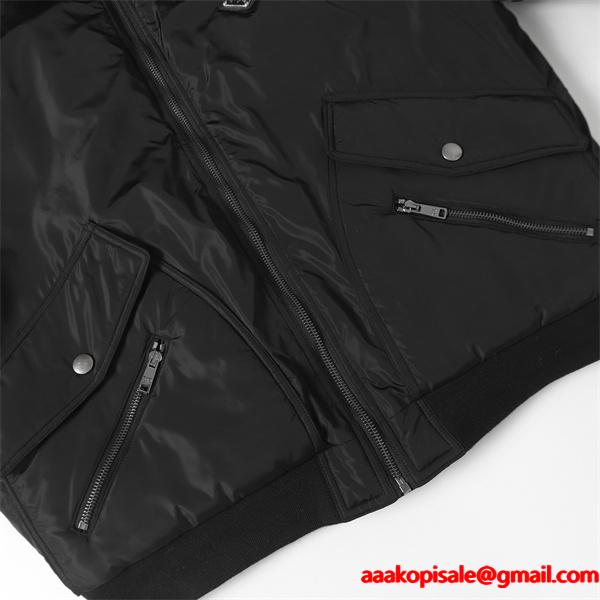 冬モデル ダウンジャケット ブラック 希少 トレンド PRADA プラダ コピー