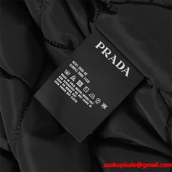 冬モデル ダウンジャケット ブラック 希少 トレンド PRADA プラダ コピー