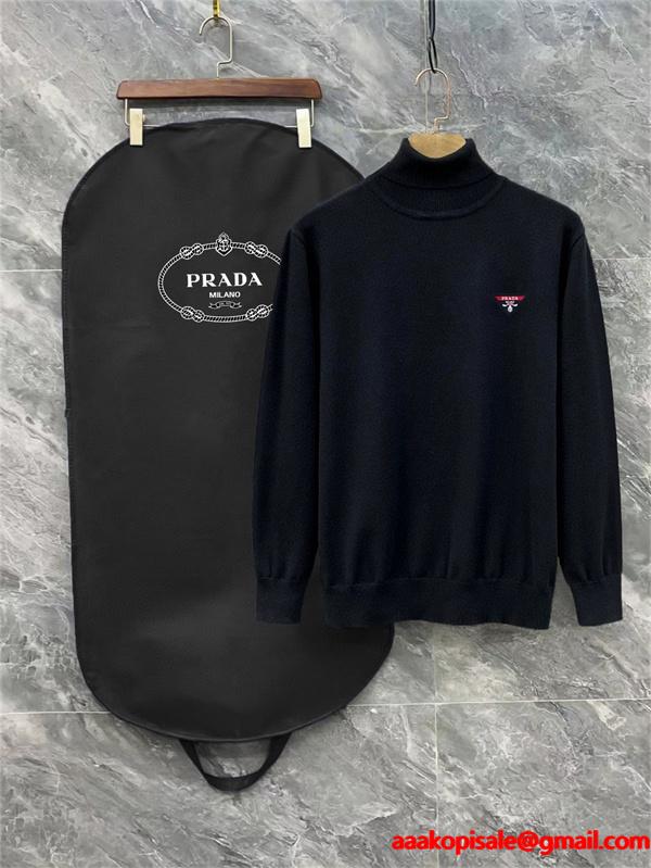 PRADA プラダ コピー 2026新作 ハイネックニット ブラック 話題 プレミアム