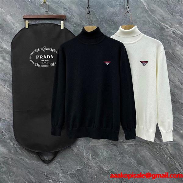 PRADA プラダ コピー 2026新作 ハイネックニット ブラック 話題 プレミアム