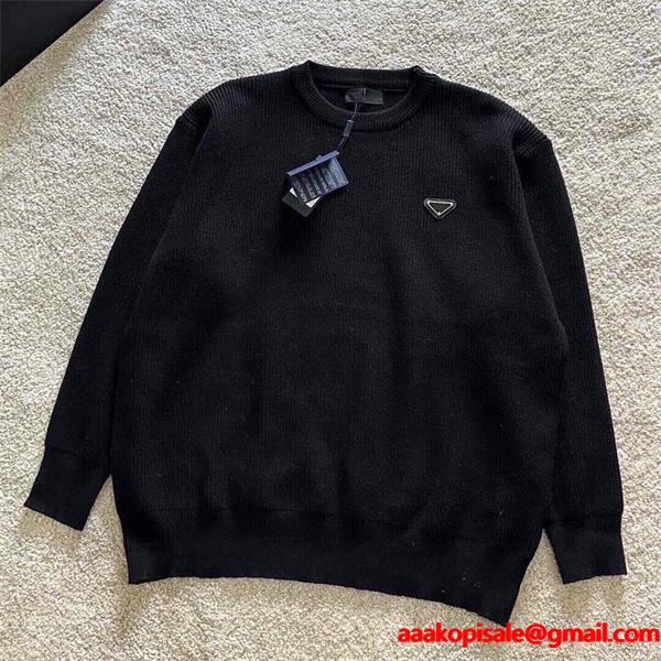 冬モデル ニット ブラック おすすめ 着心地抜群 トレンド PRADA プラダ コピー