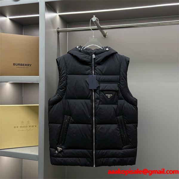 2026新着 PRADA プラダ コピー ダウンベスト ブラック 注目 実用性抜群
